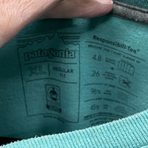 Patagonia Men's Light Blue Short Sleeve Tee - Picture 3 of 3